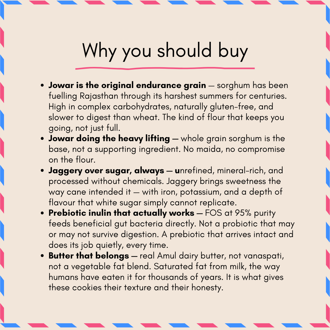 Why you should buy Bazic mini ajwain jaggery jowar cookies — five ingredient benefits