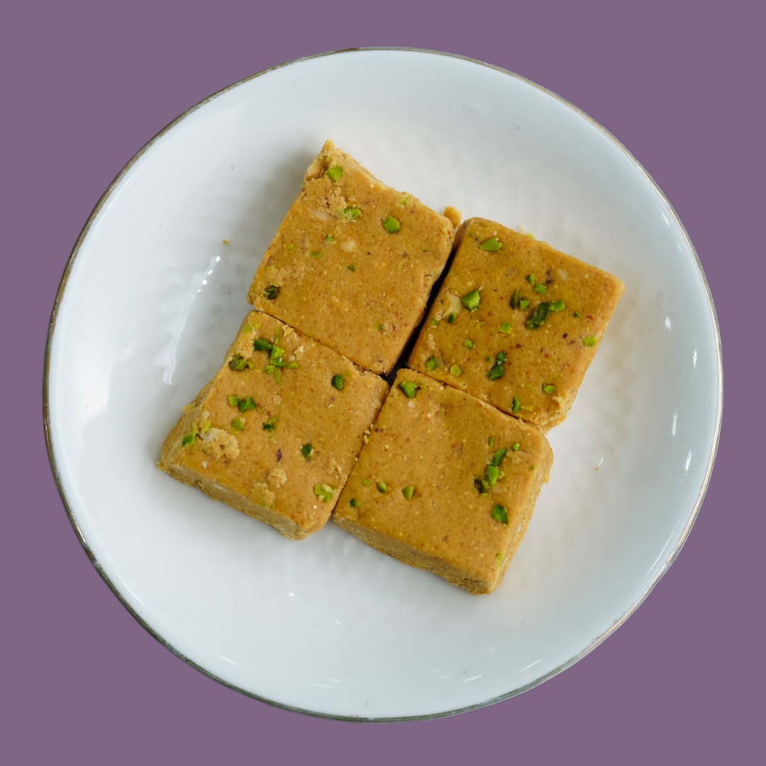 Bazic Sattu Barfi box of 5 pieces 100g gluten-free natural mithai packaging front
