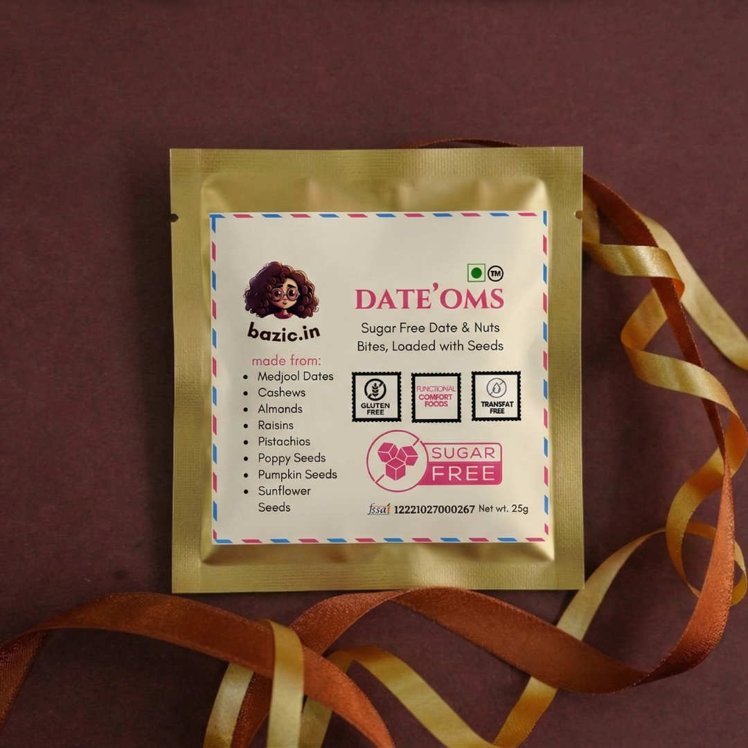 Bazic DateOms natural date and nut bites pack no added sugar gluten free India