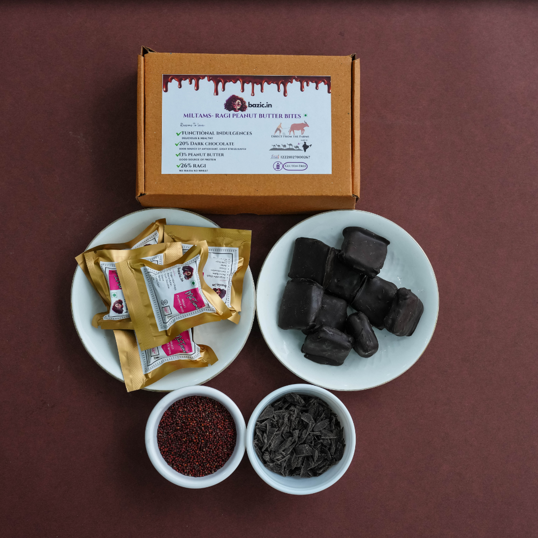 Miltam — Ragi Dark Chocolate Sandwich Biscuit | No Maida | Pack of 5 | Bazic
