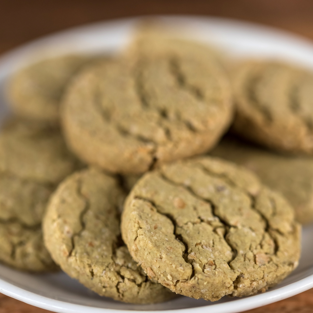 Nutrition label and ingredient list for Bazic oats bajra butter cookies 140g pack